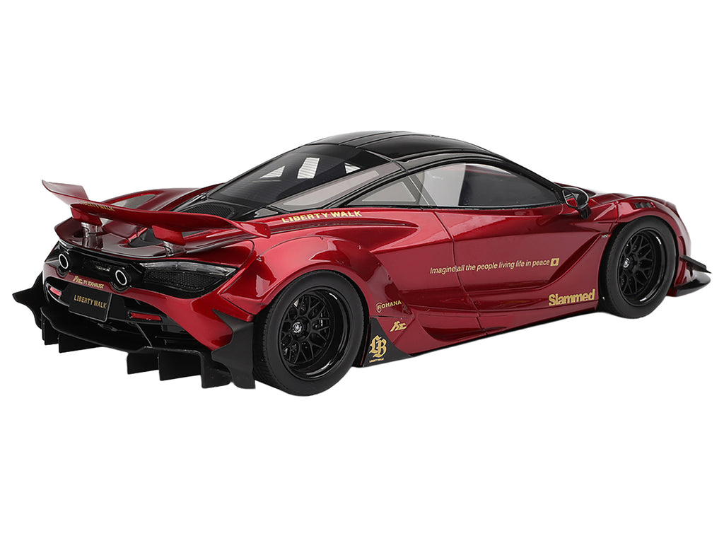 McLaren 720S "LB-Works" Gem Red Metallic with Black Top 1/18 Model Car - Image 5