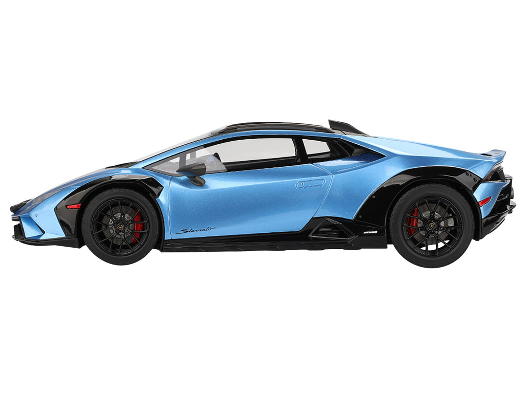 Lamborghini Huracan Sterrato Blu Aegir Blue Metallic with Matt Black Top 1/18 Model Car - Image 3