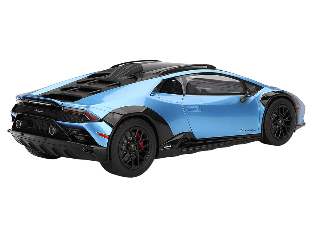 Lamborghini Huracan Sterrato Blu Aegir Blue Metallic with Matt Black Top 1/18 Model Car - Image 5