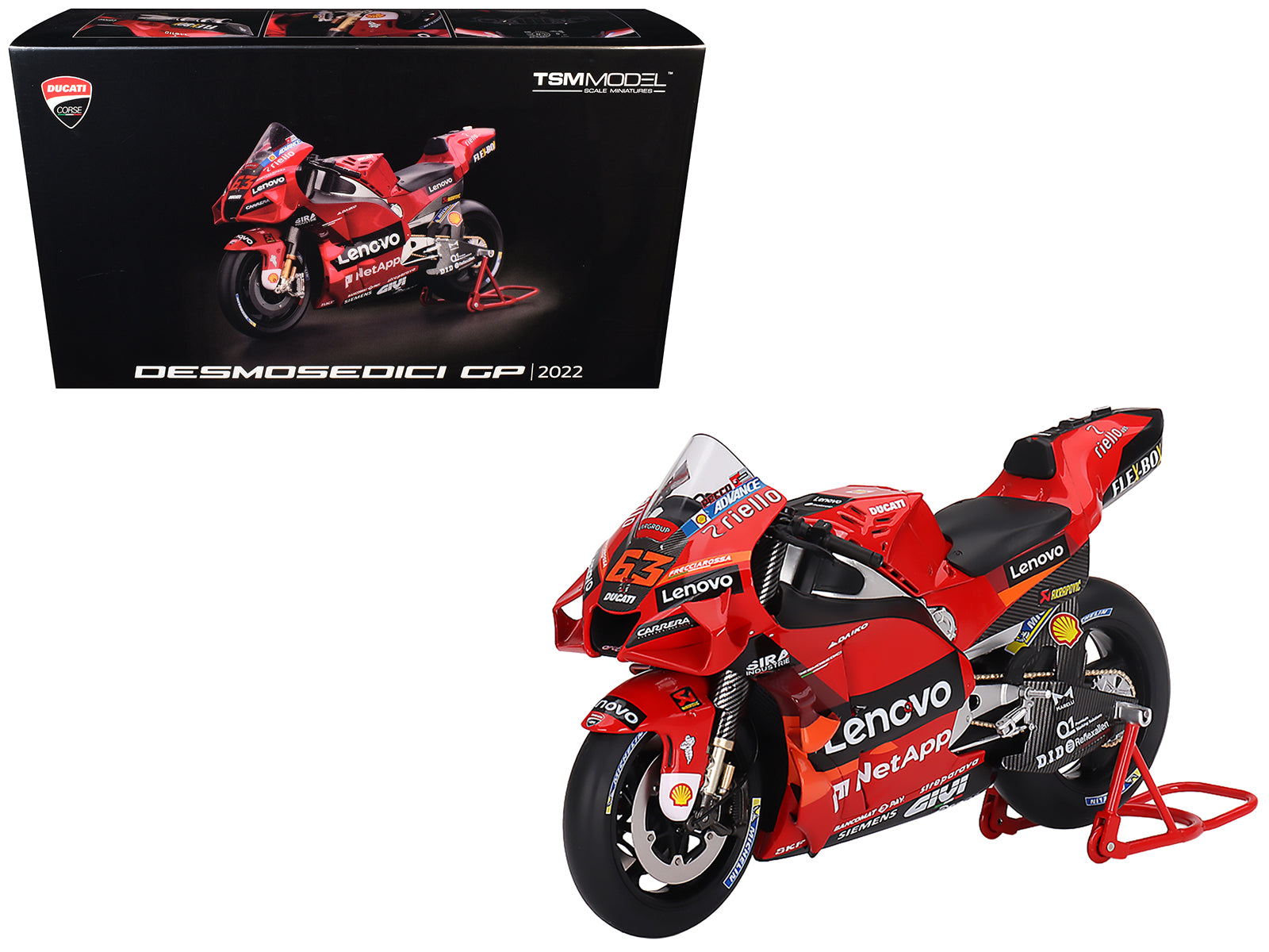 Ducati Desmosedici #63 Francesco Bagnaia "Presentation" "MotoGP World Championship" (2022) 1/12 Motorcycle Model