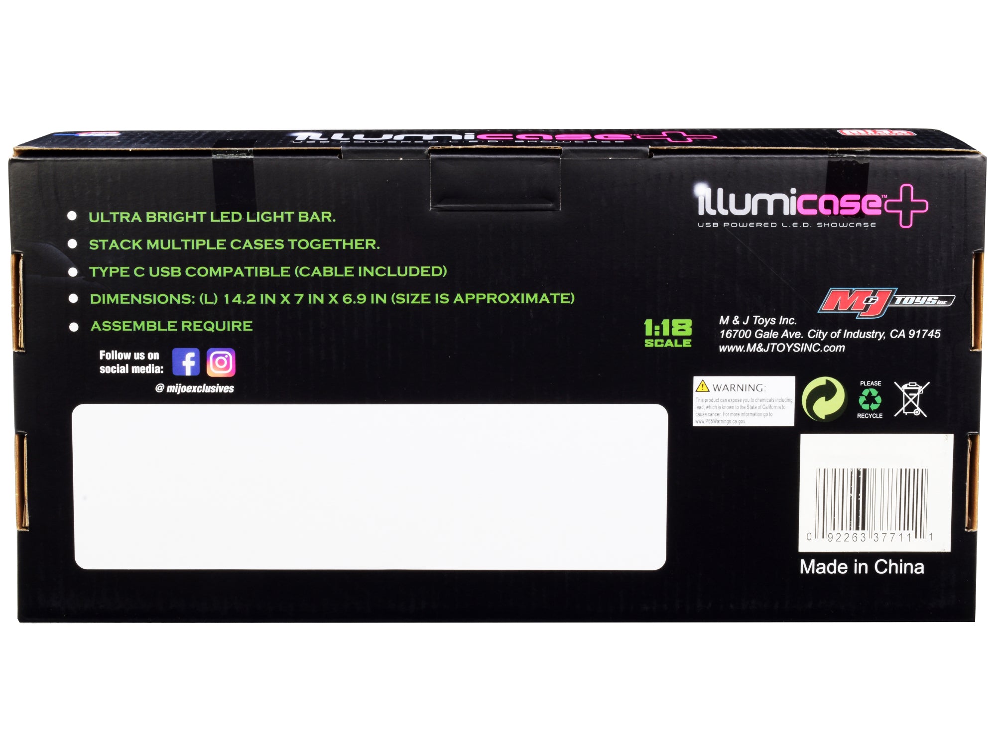 Black Collectible Display Show Case Illumicase+ with LED Lights and Mirror Base and Back for 1/64 1/43 1/32 1/24 1/18 Scale Models - Image 2